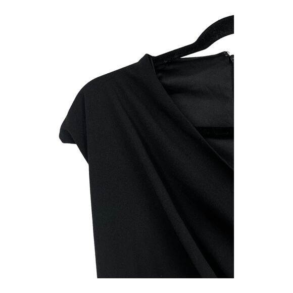 Alexia Admor dress Yoon Cap Sleeves draped sheath black size Small S - Picture 3 of 5